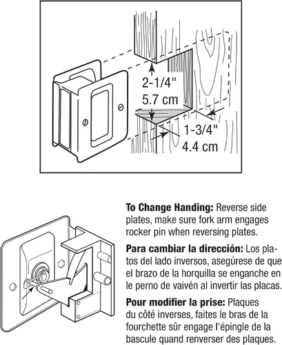 Miniatura 3 de Prime-Line N 7319 Cerradura de privacidad para puerta de bolsillo con tirador, reemplaza las cerraduras de bolsillo viejas o dañadas rápida y bronce