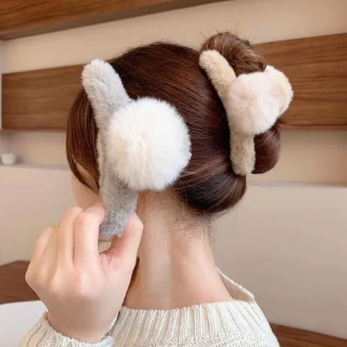 Lindas pinzas de pelo para cabello rizado, elegante y esponjoso, pelo sintético, clip grande para cabello fino y largo, antideslizante, para mujeres