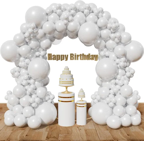 Miniatura 19 de Kit de arco de globos de color rosa claro, 111 piezas de globos de látex de 18, 12 y 5 pulgadas, guirnalda de globos de fiesta para cumpleaños, baby