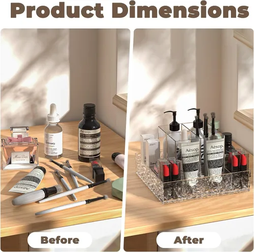Miniatura 6 de Organizador de maquillaje giratorio de 360°, organizador de tocador Lazy Susan para encimera y baño, organizador de lápiz labial de perfume