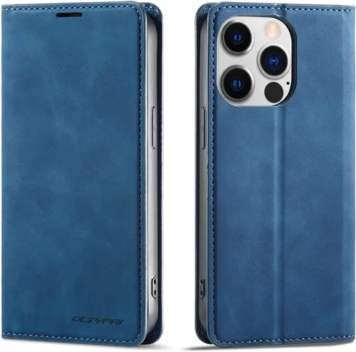 Miniatura 30 de QLTYPRI Funda para iPhone Air, Funda de piel sintética premium TPU parachoques con tarjetero Kickstand adsorción magnética oculta a prueba de golpes