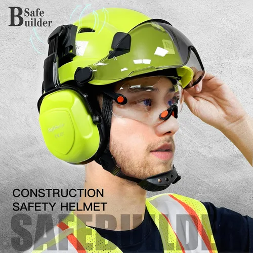 Miniatura 6 de SAFEBUILDER Casco de Seguridad Industrial con Visera Orejeras Casco Duro con Visera Cascos Duros Ventilados Trabajo de Construcción Protección