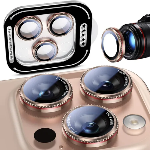 Miniatura 15 de Uyiton para iPhone 17 Pro Max/17 Pro/16 Pro Max/16 Pro/15 Pro Max/15 Pro/14 Pro Max/14 Pro Protector de lente de cámara - Cubierta de cámara
