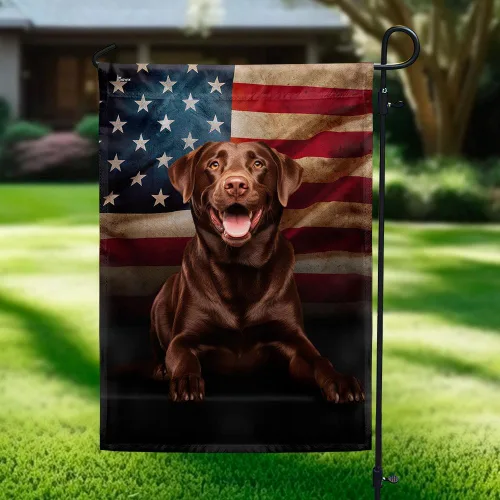 Miniatura 25 de FLAGWIX Banderas de perro patriota americano, bandera de perro labrador retriever de doble cara, decoración para el hogar, exterior, bandera