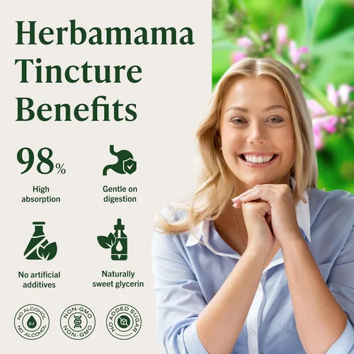 Miniatura 5 de HERBAMAMA Extracto líquido de Motherwort de 2 onzas líquidas, vegano, suplemento de hierbas orgánicas para apoyar la salud del corazón, la función