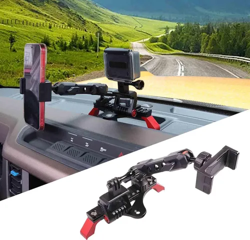Soporte para teléfono y GoPro, compatible con iPhone, ajustable, aleación de aluminio + material ABS, fácil instalación