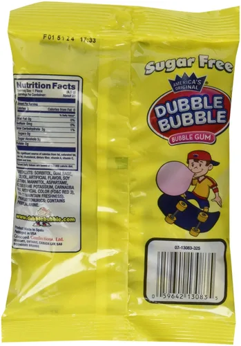 Miniatura 2 de Dubble Bubble Sin azúcar, bolsas de 3.25 onzas (paquete de 12)