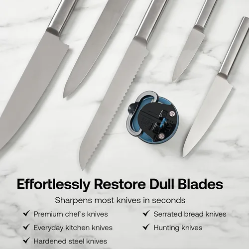 Miniatura 5 de AnySharp – GLOBAL – Afilador de cuchillos manos libres - Herramienta de afilado fácil de usar con base de succión PowerGrip y ángulo preestablecido