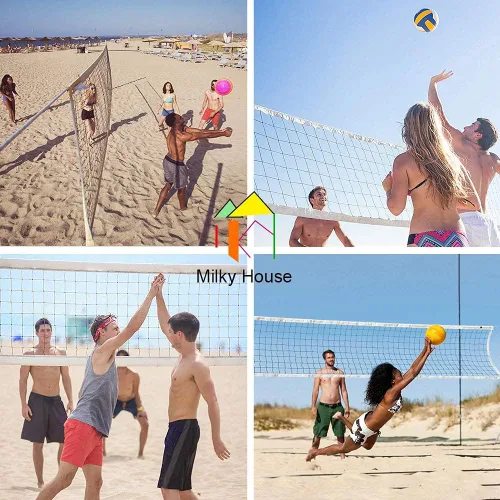 Miniatura 3 de Redes de voleibol, red profesional de voleibol, red de repuesto portátil de voleibol para patio trasero, escuela, deportes, playa, piscina, juego