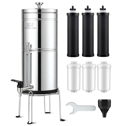 LCF 𝐒𝐢𝐥𝐯𝐞𝐫 𝐈𝐨𝐧𝐬 Sistema de Filtro de Agua por Gravedad Mejorado, Alternativa Confiable al Sistema de Filtro de Agua Berkey, Estándar NSF/ANSI