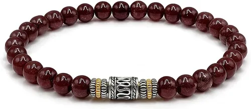Miniatura 3 de Kartini Studio Garnet Bracelet, Men's Garnet and Sterling Silver Beads Bracelet