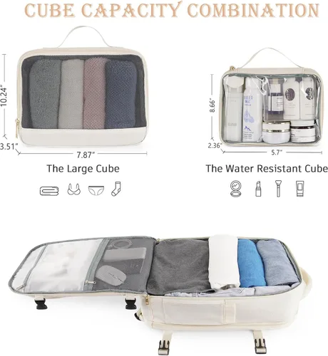 Miniatura 3 de Rinlist Mochila de viaje grande para hombres y mujeres, mochila de transporte aprobada por la aerolínea TSA, mochila de transporte informal de 40 L