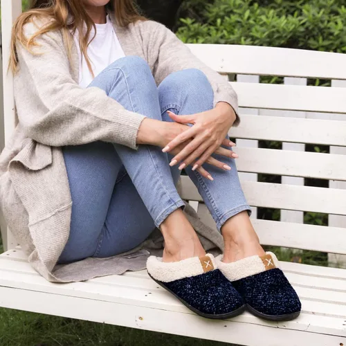 Miniatura 5 de ULTRAIDEAS Pantuflas de punto acogedoras con espuma viscoelástica para mujer