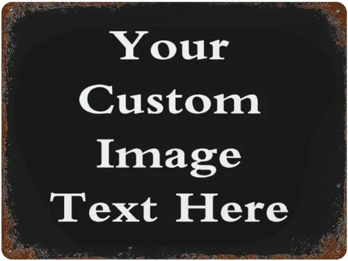 Miniatura 15 de PPFINE Letreros de metal personalizados, imagen de texto personalizada con tu nombre, decoración de pared para el hogar, bar, letreros de calle