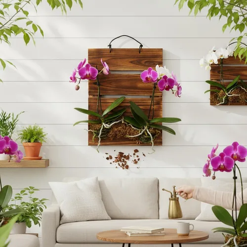 Miniatura 7 de Kit de tablero de montaje para helecho Staghorn Dranvosk, maceta de pared de madera, soporte colgante para plantas verticales, Platycerium