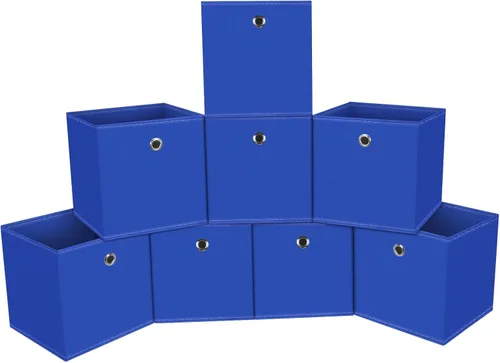 Miniatura 42 de Cubos de Almacenamiento Plegables Negros Contenedores, Cubos de Almacenamiento de Tela de 11 Pulgadas, Cajas de Almacenamiento de Tela, Cubos