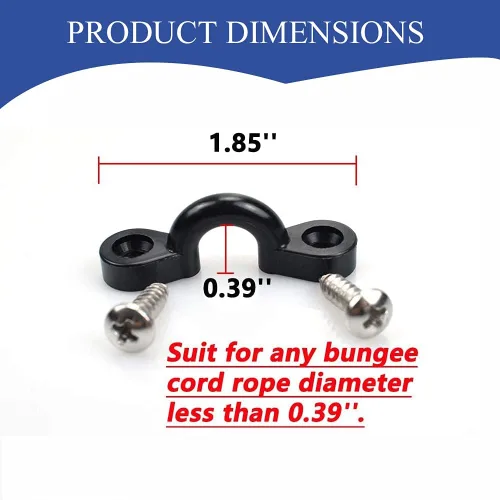 Miniatura 4 de Kit de 10 trabillas para kayak, kit de aparejo de cubierta de bucles de amarre para kayak, ojo de nailon y tornillos de acero inoxidable para canoa