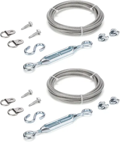Miniatura 9 de HILLMASTER Kits de Puerta Anti-Combadura Duraderos para Cerca de Madera, Kit de Cable de Soporte de Puerta en Zinc, Kit de Puerta de Cerca Negro