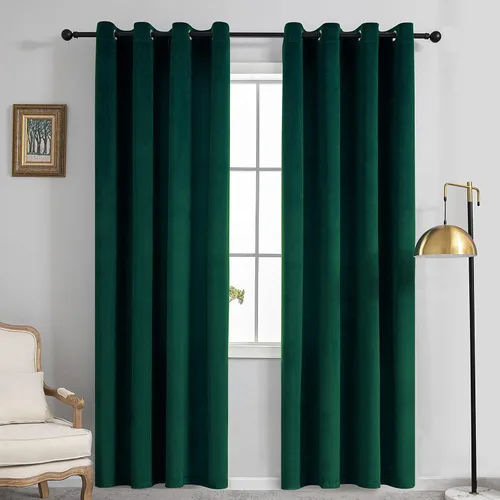 Miniatura 16 de VANASEE Cortinas de terciopelo gris oscuro para dormitorio, 63 pulgadas de largo, cortinas opacas para oscurecer la habitación, cortinas