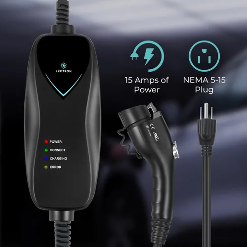 Miniatura 7 de Lectron Cargador J1772 de nivel 1 (versión WiFi) – 120 V, 15 amperios, enchufe NEMA 5-15, cable de extensión de 16 pies – Cargador de coche