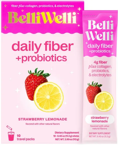 Miniatura 11 de Belli Welli Suplemento de Fibra, Polvo de Fibra con Probióticos Paquete de Viaje para Mujeres con Colágeno y Electrolitos para la Salud Intestinal