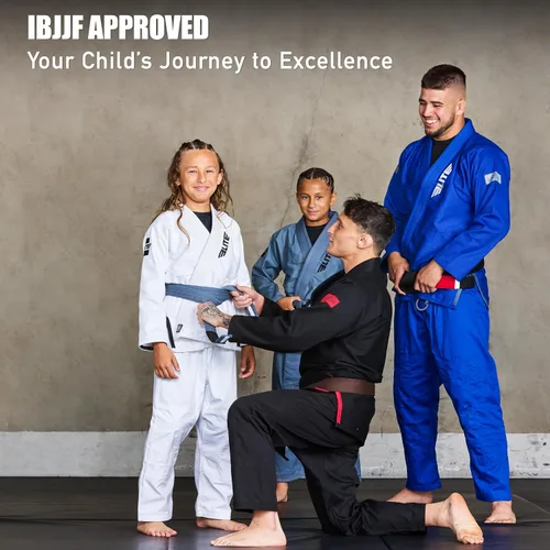 Miniatura 6 de Elite Sports Kids BJJ GI - Kimono brasileño Jiujitsu Gi con tela preencogida y cinturón, para niños y jóvenes, aprobado por la IBJJF