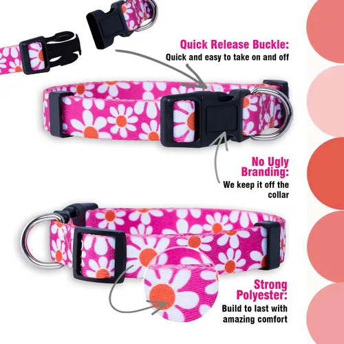 Miniatura 4 de Native Pup Collar de flores para perro, ajustable, pequeño, mediano y grande, linda chica para verano, primavera, bonito accesorio esencial