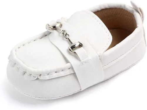 QIETION Mocasines para bebés y niñas, bonitos zapatos de cuna para recién nacidos, tenis de poliuretano precaminante, perfectos para bautizogateoboda