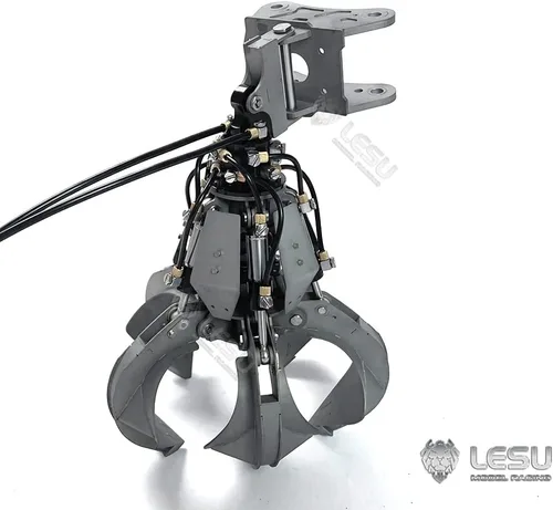 Miniatura 2 de Lesu Metal Timber Grab Pulpwood Grapple Part Cilindro Tubo de aceite para 1/14 Ac360 Et26L Et30H Tipo de rueda Rc Excavadora Hidráulica