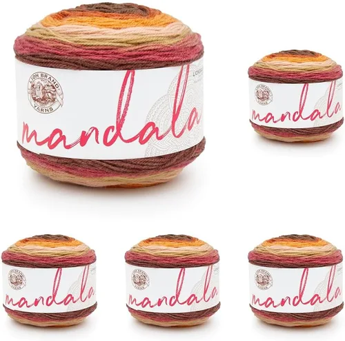 Miniatura 83 de Lion Brand Yarn Mandala - Hilo multicolor para ganchillo,tejido y manualidades, color Liger, 1770 pies, paquete de 1 unidad
