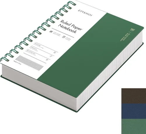 Miniatura 28 de EMSHOI Cuaderno de espiral A4 con rayas universitarias, 11.2" X 8.27", 300 páginas/150 hojas, páginas perforadas fáciles de rasgar, papel grueso