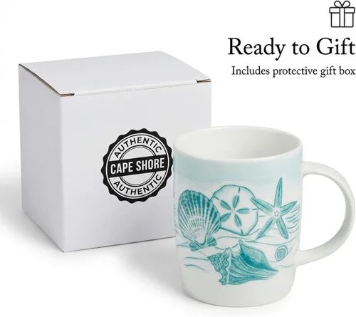 Miniatura 6 de Cape Shore New Bone China Atlantic Taza 14 oz - Conchas