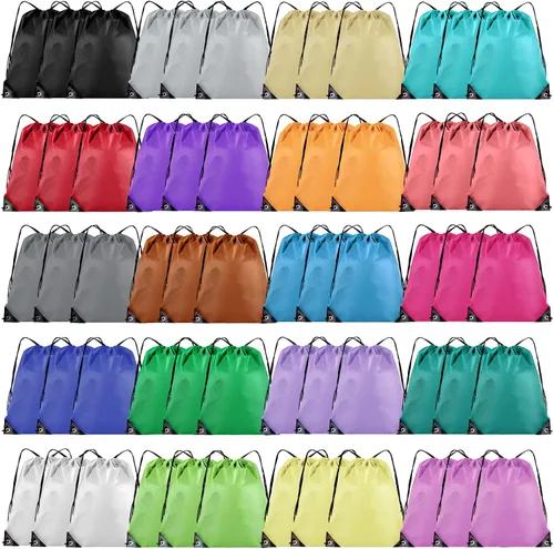 60 mochilas con cordón a granel, bolsas con cordón para gimnasio y fiesta (20 colores)