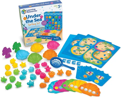 Learning Resources Under the Sea Sorting Set - 44 piezas, actividades para niños de 3 años en adelante, juego de juguetes educativos, juguetes de