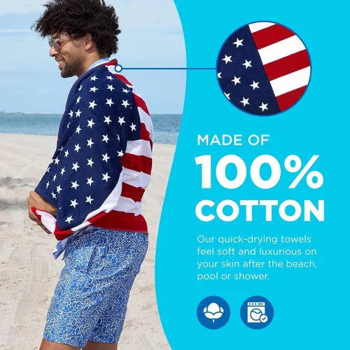 Miniatura 7 de BEN KAUFMAN SALES CO Juego de toallas de playa estampadas, toallas de playa de gran tamaño para niños, algodón suave y de secado rápido con diseño