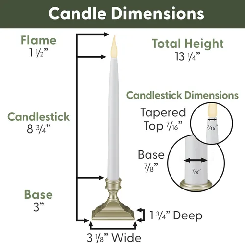 Miniatura 5 de 612 Vermont Velas LED para ventana con pilas y temporizador con control remoto, blanco cálido parpadeante o encendido constante, VTR1660P-4
