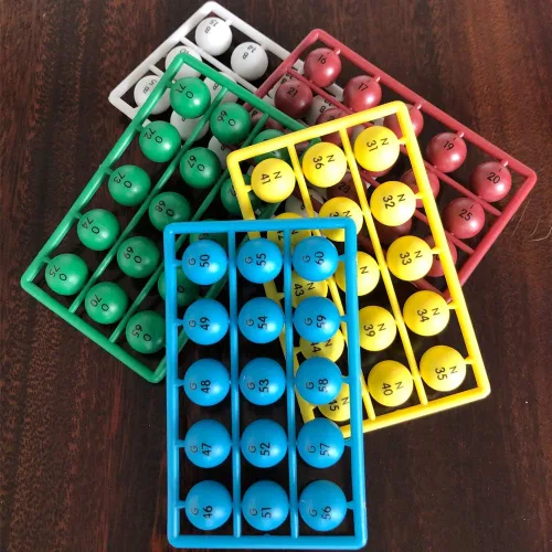 Miniatura 4 de Juego de bingo de lujo Yuanhe - Jaula de metal con tablero de llamadas, 50 tarjetas de bingo, 300 fichas de bingo coloridas, 75 bolas