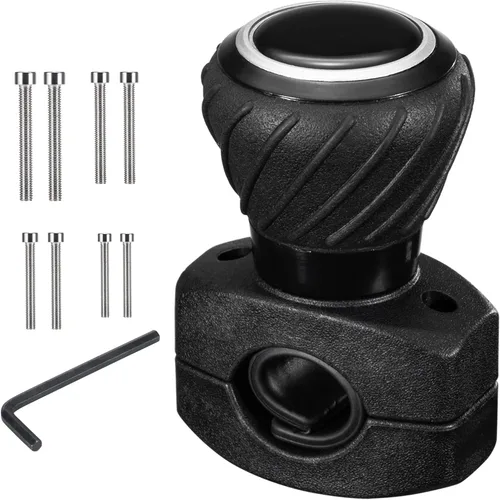 Spurtar - Pomo giratorio para volante, universal, con función de seguridad para automóviles, camiones, carretillas elevadoras, tractores, botes y