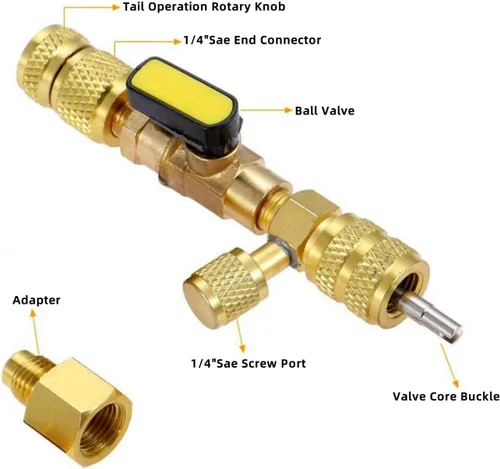 Miniatura 4 de R410A R22 Herramienta de instalación de extracción de núcleo de válvula de CA, removedor de núcleo de válvula, doble tamaño de 1/4 "-5/16