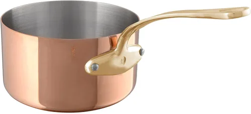 Mauviel M'Heritage 200 B - Cacerola de cobre pulido y acero inoxidable con asas de latón, 1.2 cuartos de galón, fabricada en Francia