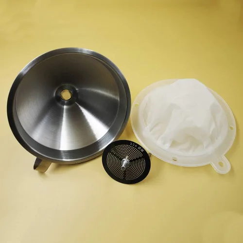 Miniatura 6 de Filtro de vino de malla Filtro de alimentos Jugo Mermelada Café Sedimento Colador para embudo de cocina de 5 pulgadas (filtro 120mesh)
