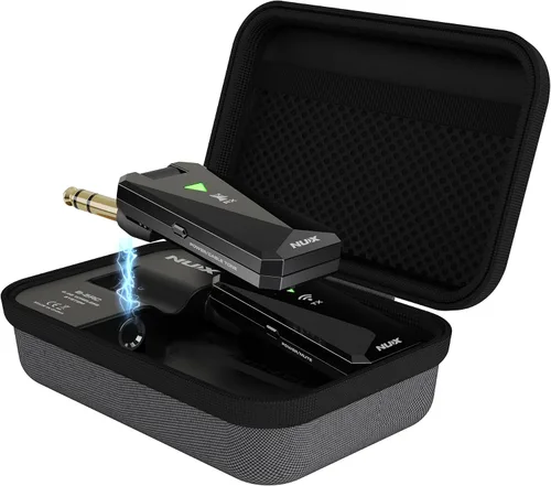Miniatura 9 de NUX C-5RC Sistema inalámbrico para guitarra de 5.8GHz para guitarra con pastilla activa o pasiva, funda de carga incluida, transmisor y receptor