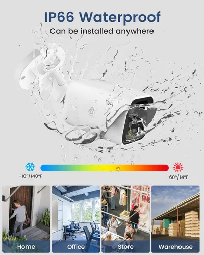 Miniatura 6 de Cámara de seguridad complementaria PoE de 5 MP, cámara CCTV con cable para interiores y exteriores con detección de humanos/vehículos, visión