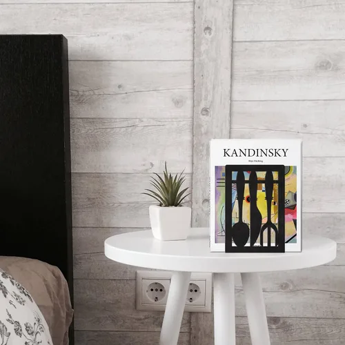 Miniatura 8 de Sujetalibros de metal, sujetalibros decorativos pesados para estantes, sujetalibros decorativos para el hogar para libros pesados, soporte negro