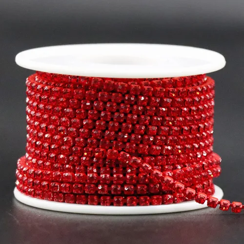 Miniatura 14 de Jerler Cadena de cierre SS6.5/0.079 in con diamantes de imitación de cristal de 10 yardas para manualidades de costura, ideal para bodas, fiestas