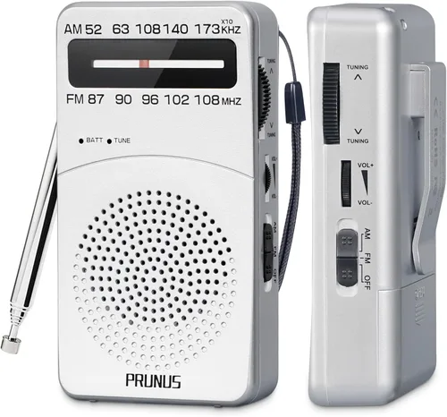 Miniatura 7 de PRUNUS J-166 - Radio portátil AM FM, Regalos para papá y mamá, Radio operada con pilas con luz de sintonización, clip trasero, excelente recepción