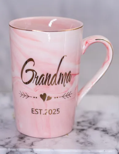 Miniatura 3 de Tazas para abuela y abuelo EST 2025 – Juego de tazas de café con anuncio de nuevo abuelo, regalos elegantes para baby shower, día de la madre, día