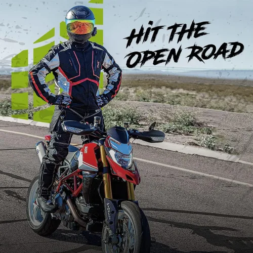 Miniatura 3 de HWK - Pantalones de motocicleta dual sport para hombre con tela de Cordura textil resistente al agua y armadura de protección contra impactos