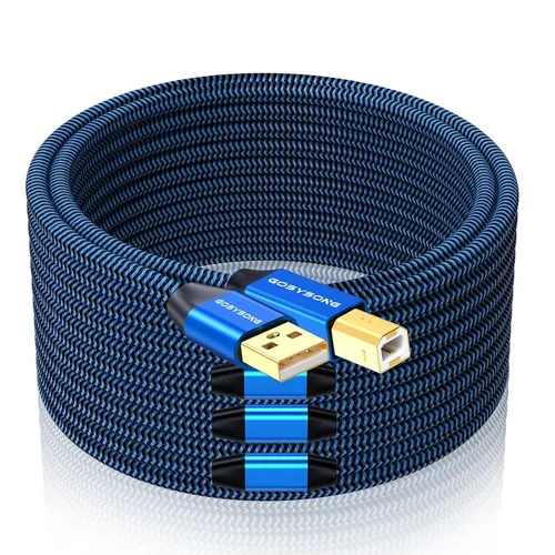Miniatura 10 de Cable de impresora USB 2.0 de 30 pies - Alta velocidad tipo A a tipo B, compatible con HP, Canon, Dell, Epson, Xerox y más (azul)