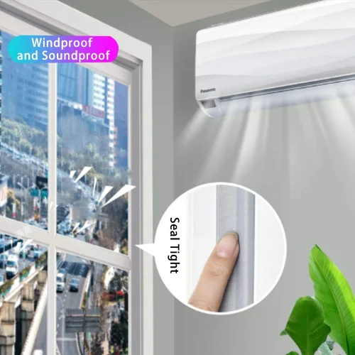 Miniatura 7 de Tira de sellado de espuma para ventana de 196 pulgadas, autoadhesiva, tira de sellado de puerta superior y lateral, cinta aislante de ventana Blanco
